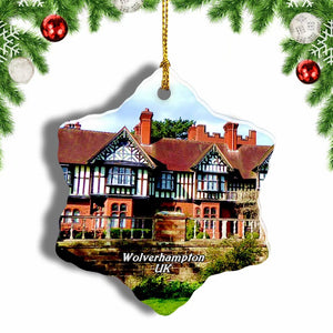 UK England Wightwick Manor and Gardens Wolverhampton Christmas Ornament 3 Inches Snow