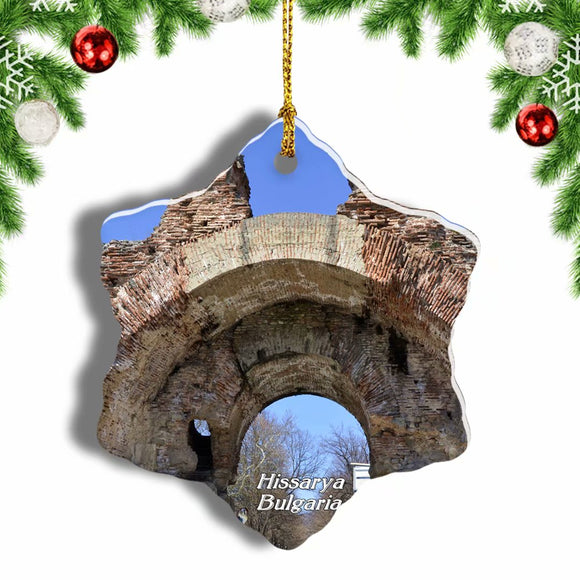 Bulgaria Fortress Hissarya Christmas Ornament 3 Inches Snow