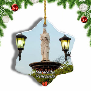 Venezuela Maracaibo Christmas Ornament 3 Inches Snow