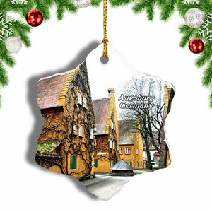 Germany Fuggerei Augsburg Christmas Ornament 3 Inches Snow