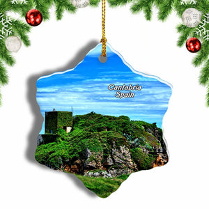 Spain Cantabria Christmas Ornament 3 Inches Snow