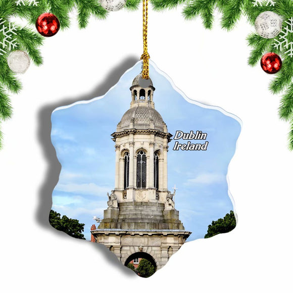 Ireland Trinity College Dublin Christmas Ornament 3 Inches Snow