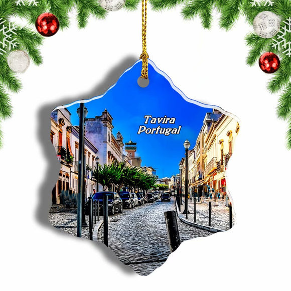 Portugal Tavira Island Christmas Ornament 3 Inches Snow