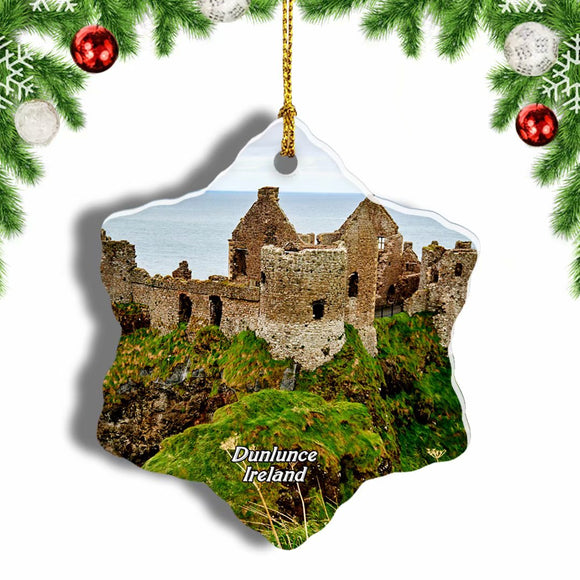 Ireland Dunlunce Castle Christmas Ornament 3 Inches Snow