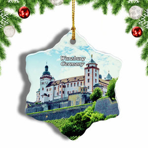 Germany Festung Marienberg Wurzburg Christmas Ornament 3 Inches Snow