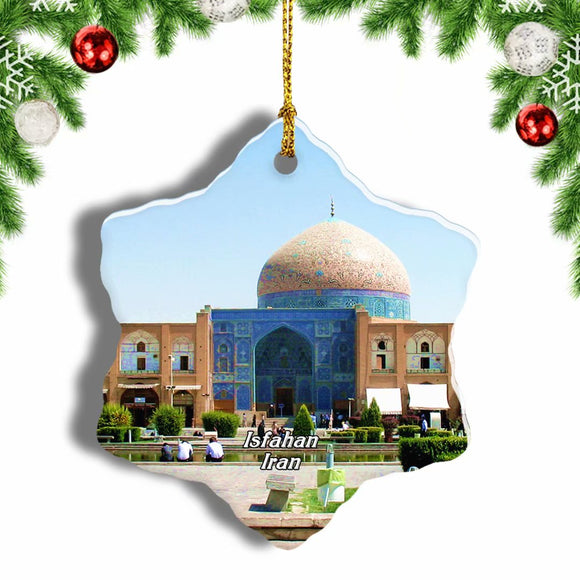 Imam Square Isfahan Iran Christmas Ornament 3 Inches Snow