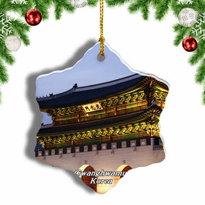 Korea Sejongno Gwanghwamun Christmas Ornament 3 Inches Snow