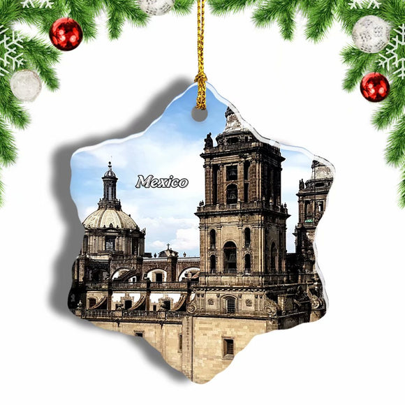 Mexico Cathedral Mexico Christmas Ornament 3 Inches Snow