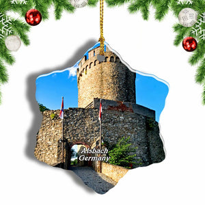 Germany Alsbach Castle Christmas Ornament 3 Inches Snow