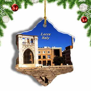 Italy Old Town Lecce Christmas Ornament 3 Inches Snow