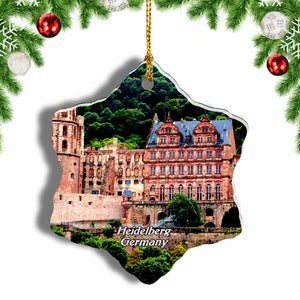 Germany Heidelberg Castle Christmas Ornament 3 Inches Snow