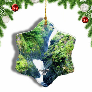 UK England Aira Force Penrith Christmas Ornament 3 Inches Snow