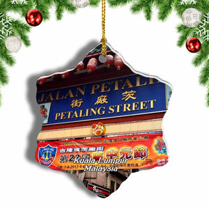 Malaysia Jalan Petaling Kuala Lumpur Christmas Ornament 3 Inches Snow