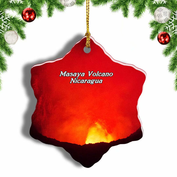 Masaya Volcano Lake Nicaragua Christmas Ornament 3 Inches Snow