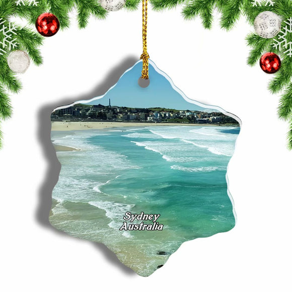 Australia Bondi Beach Sydney Christmas Ornament 3 Inches Snow