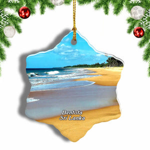 Sri Lanka Bentota Beach Christmas Ornament 3 Inches Snow