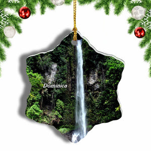 Waterfall Dominica Christmas Ornament 3 Inches Snow