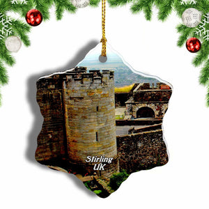 UK England Stirling Castle Christmas Ornament 3 Inches Snow