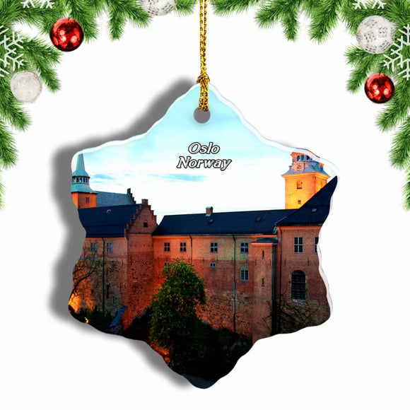 Norway Akershus Fortress Oslo Christmas Ornament 3 Inches Snow