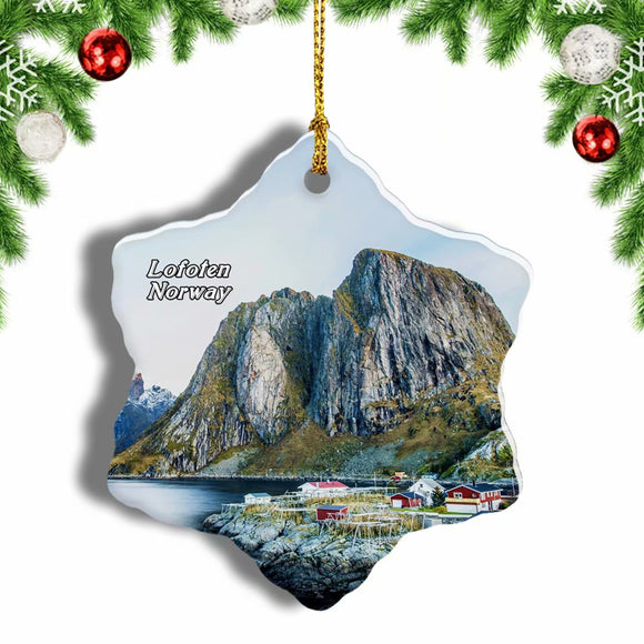 Norway Dawn Lofoten Christmas Ornament 3 Inches Snow