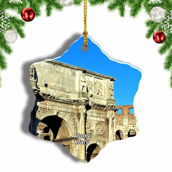 Italy Arch of Constantine Rome Christmas Ornament 3 Inches Snow