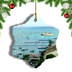 Brazil Salvador Christmas Ornament 3 Inches Snow