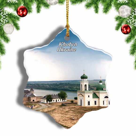 Ukraine Khotyn Fortress Christmas Ornament 3 Inches Snow