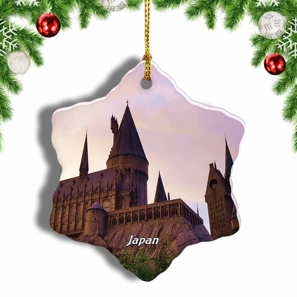 Castle Universal Studio Japan Christmas Ornament 3 Inches Snow