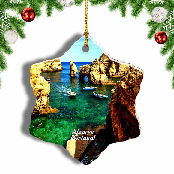 Portugal Lagos Coast Algarve Christmas Ornament 3 Inches Snow