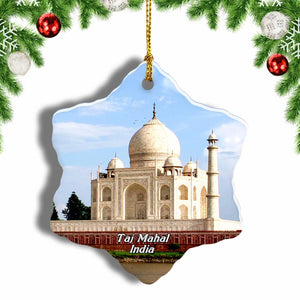 India Taj Mahal Agra Christmas Ornament 3 Inches Snow