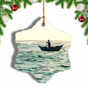 Sri Lanka Mirissa Beach Christmas Ornament 3 Inches Snow