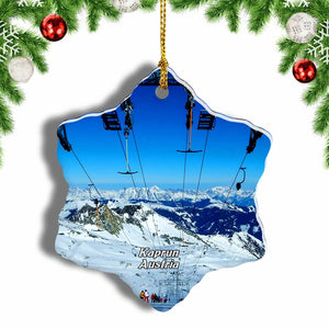 Austria Kitzsteinhorn Kaprun Salzburg Christmas Ornament 3 Inches Snow