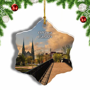 Canada Ottawa Parliament Christmas Ornament 3 Inches Snow