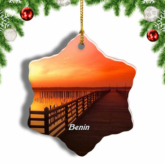 Benin Christmas Ornament 3 Inches Snow