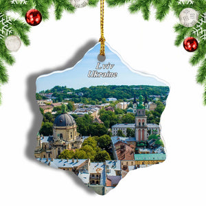 Ukraine Lviv Christmas Ornament 3 Inches Snow