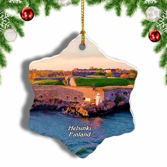 Finland Suomenlinna Helsinki Christmas Ornament 3 Inches Snow