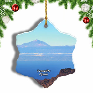 Spain Canary Islands Teneriffe Christmas Ornament 3 Inches Snow