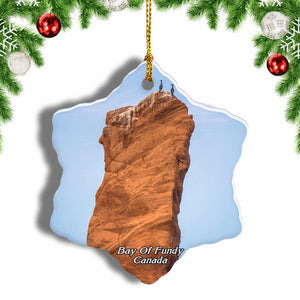 Canada Bay Of Fundy Water Bay Rock Rock Formations Christmas Ornament 3 Inches Snow