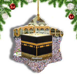 Grand Mosque Makkah Saudi Arabia Christmas Ornament 3 Inches Snow