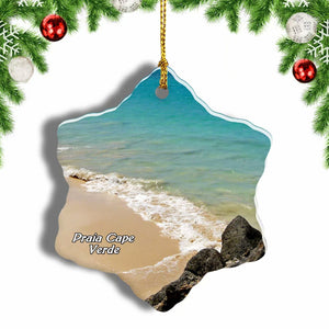 Praia Cape Verde Christmas Ornament 3 Inches Snow