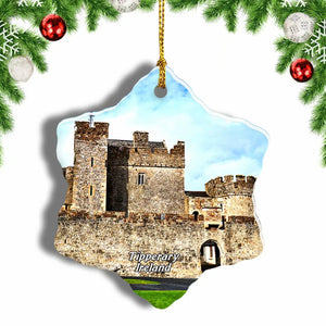 Ireland Tipperary Castle Christmas Ornament 3 Inches Snow