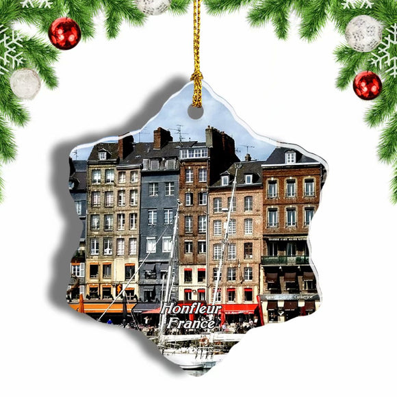 France Honfleur Christmas Ornament 3 Inches Snow