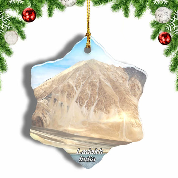 India Ladakh Lake Christmas Ornament 3 Inches Snow