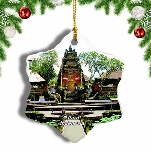 Indonesia Ubud Palace Bali Christmas Ornament 3 Inches Snow