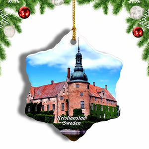 Sweden Vittskovle Castle Kristianstad Christmas Ornament 3 Inches Snow