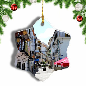 Spain Historic Center,Estepona Christmas Ornament 3 Inches Snow