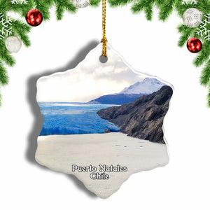 Chile Glacier Grey Puerto Natales Christmas Ornament 3 Inches Snow