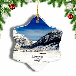 Italy Livigno Christmas Ornament 3 Inches Snow