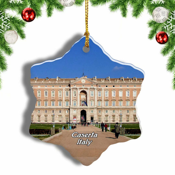 Italy Royal Palace Caserta Christmas Ornament 3 Inches Snow