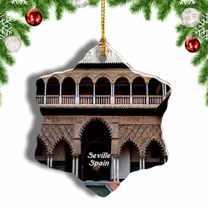 Spain Real Alcazar Seville Christmas Ornament 3 Inches Snow